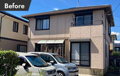全面塗装施工前の住宅