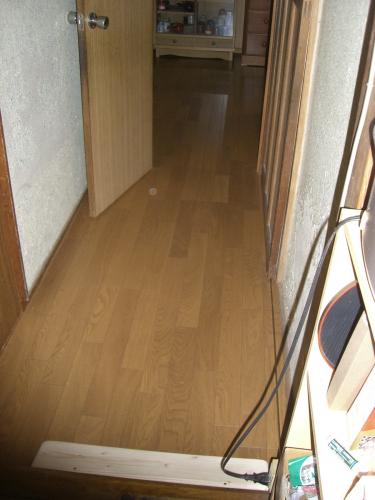 段差が３センチ位あったので、息子さんのご希望で簡単なスロープを取り付けました。