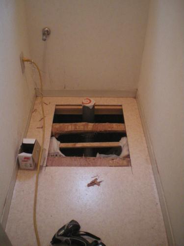 床開口、排水位置変更