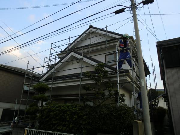 足場設置の状況です。