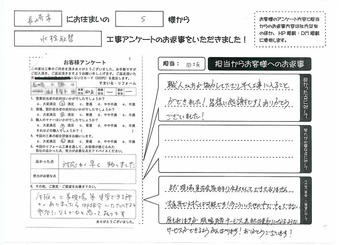 対応が早く助りました。