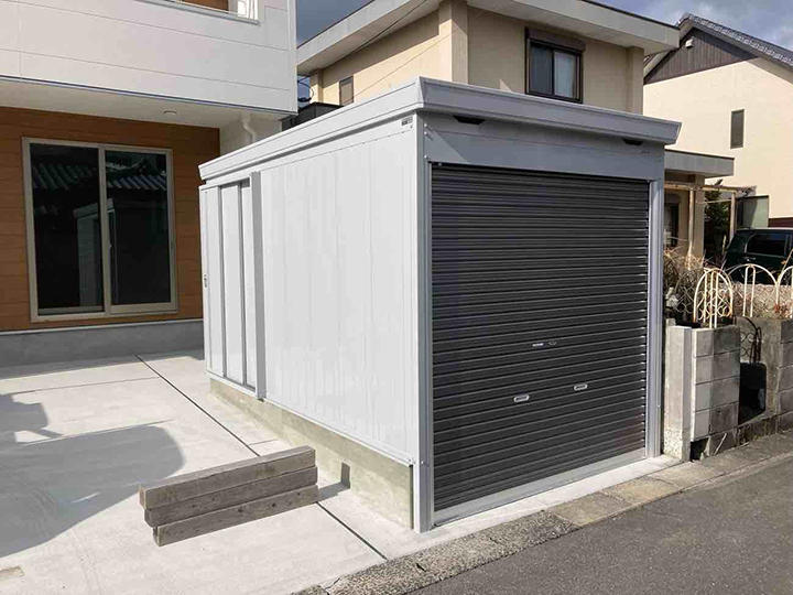 諫早市N様邸 バイクガレージ新設事例