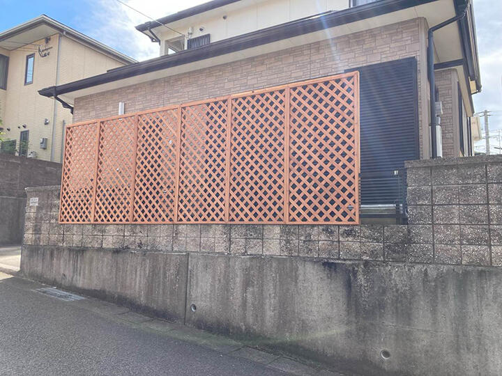長崎市W様邸 ラティス木フェンス取付リフォーム事例
